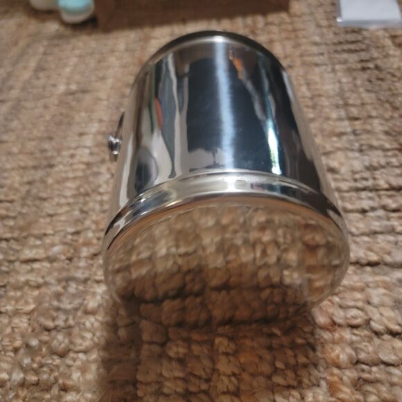 Insulated stainless steel Ice bucket w Tongs 7 .25"H Wine Chill Cooler w/ handle - Picture 9 of 16